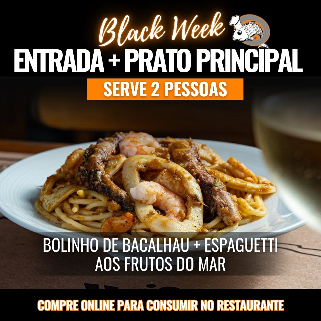 Black Week - Espaguetti aos Frutos do Mar (para 02 pessoas)