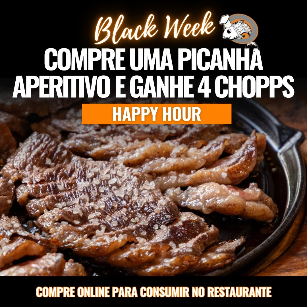 Na compra de uma picanha aperitivo ganhe 04 chopps Amstel