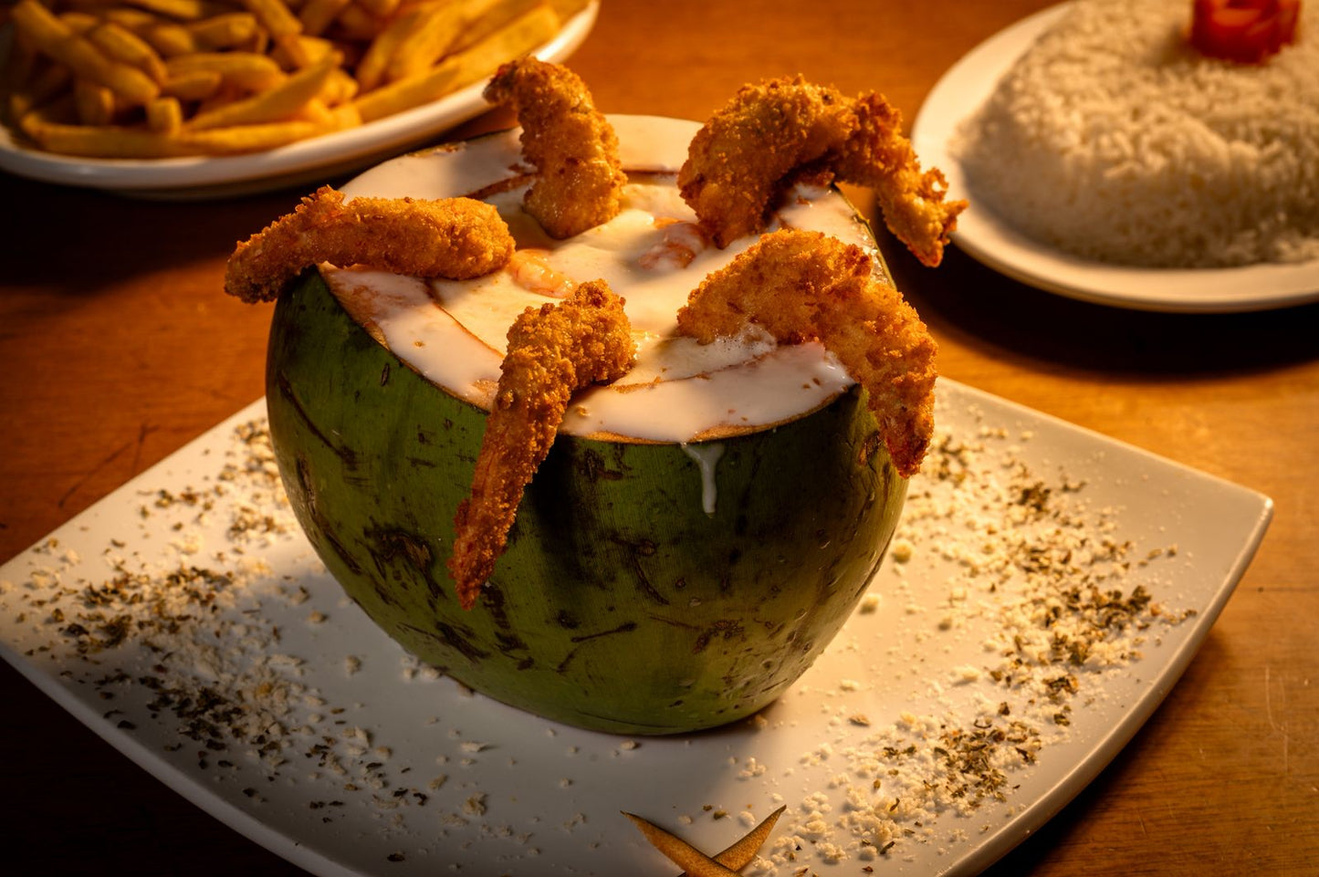 2 Casquinhas de Peixe + Camarão no Coco (para 02 pessoas)