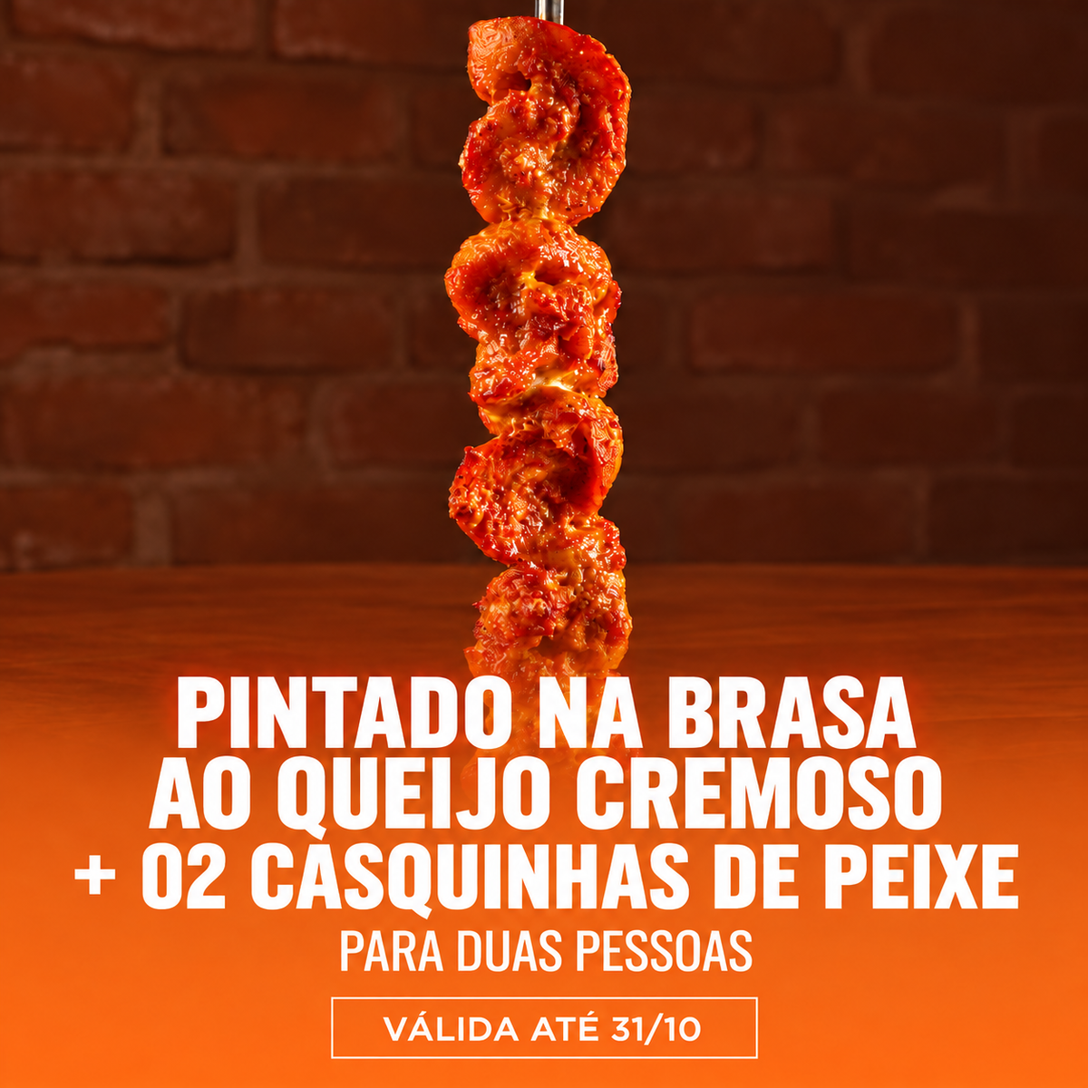 Pintado na Brasa com Queijo Cremoso + 02 Casquinhas de Peixe